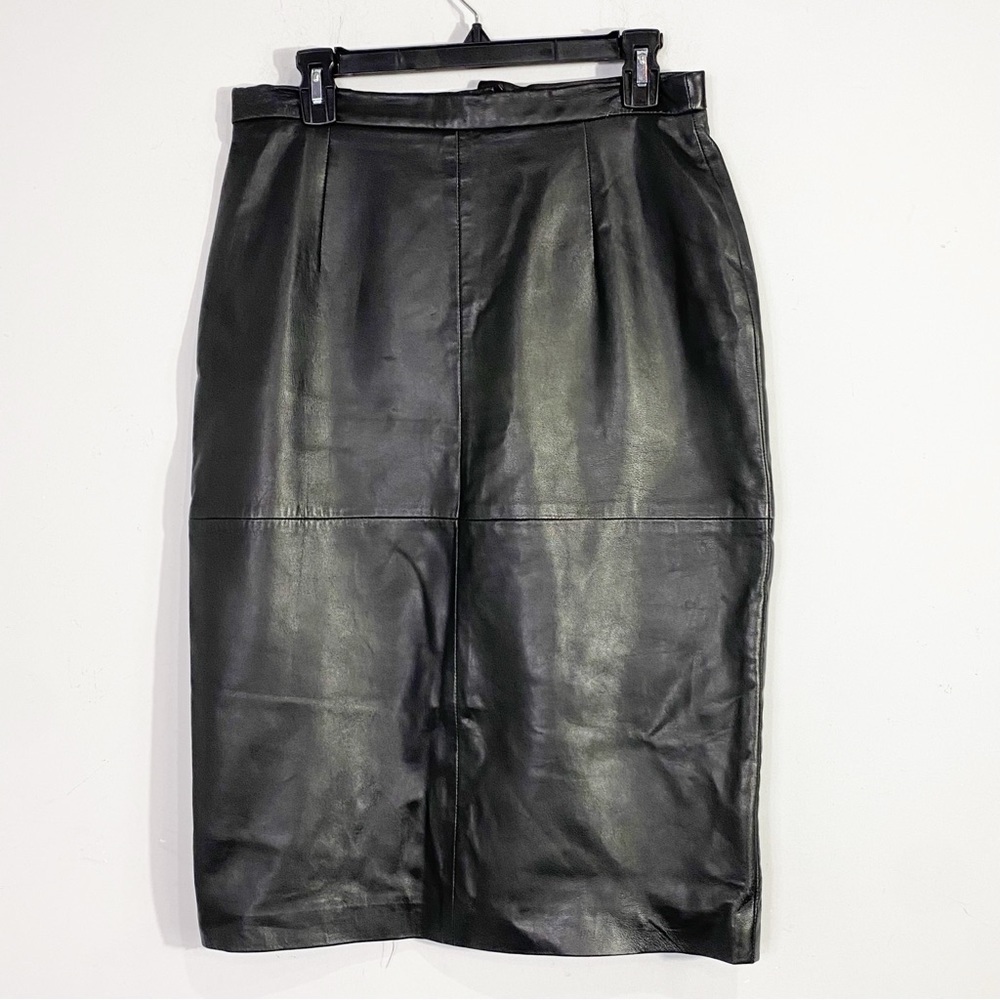 MARGARET GODFREY Leather Midi Skirt